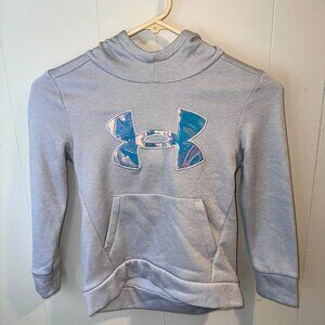 Under Armour Girls Gray Hoodie Iridescent Logo - Size YSM